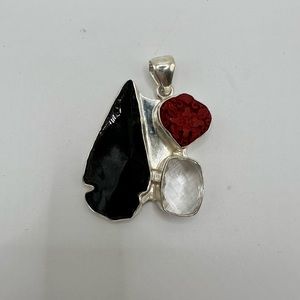 Unique & Bold Gemstone Sterling Silver Pendant